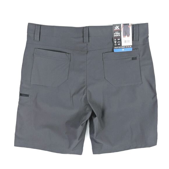 ZeroXposur Hybrid Shorts Mens 38 Black Utility Zip Pocket 4-Way Stretch UPF 50+ - Picture 2 of 10